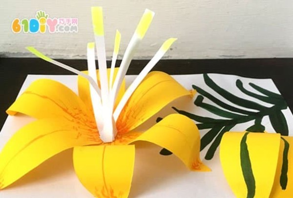 Three-dimensional lily flower handmade