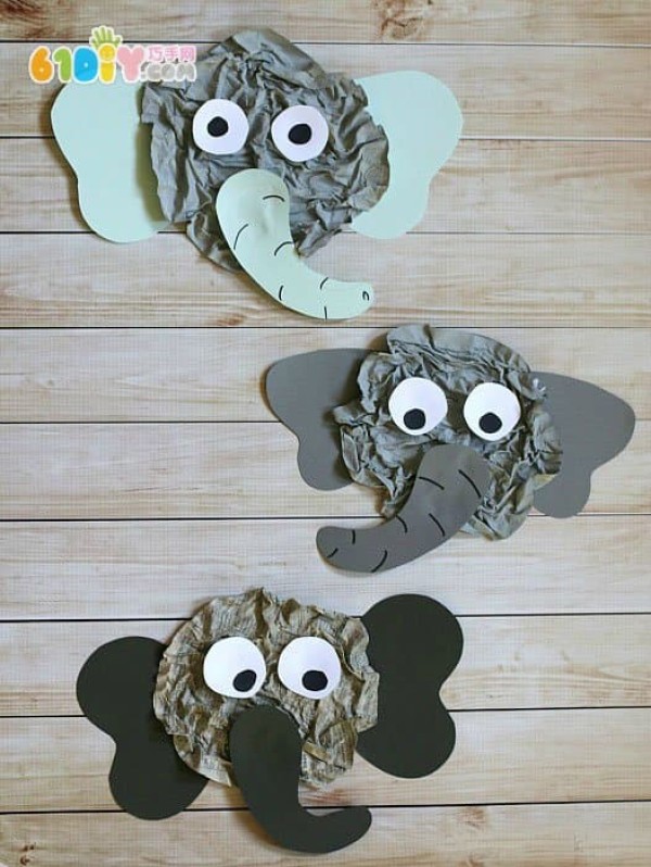 Kindergarten handmade elephant paper stickers