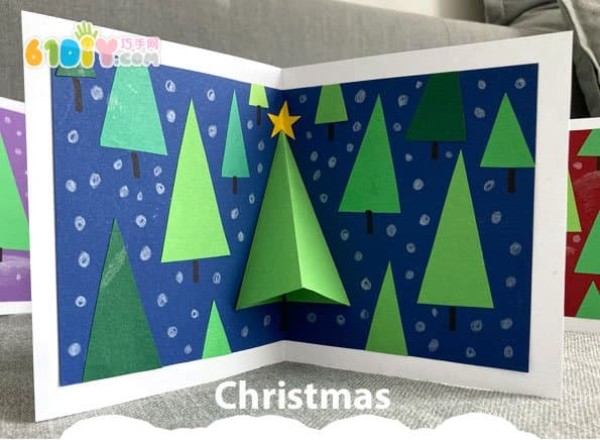 Christmas tree three-dimensional card handmade