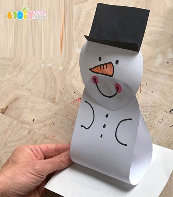 Childrens handmade winter snowman