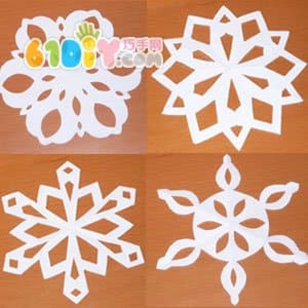 4 hexagonal snowflake paper-cut patterns