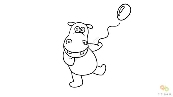 Hippopotamus simple strokes