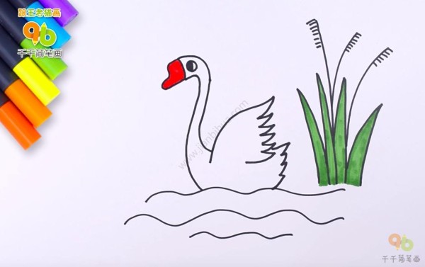 Childrens simple painting of Tang poetry Ode to the Goose