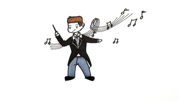 Simple drawing of music conductor