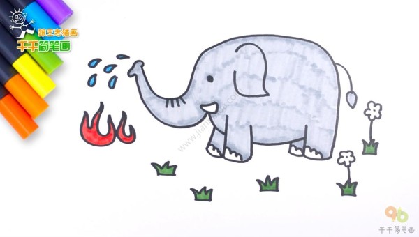 Magical fire extinguishing prince elephant