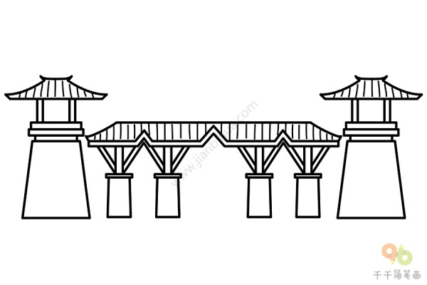 Simple drawing of Danjingshan tourist attraction in Pengzhou, Chengdu