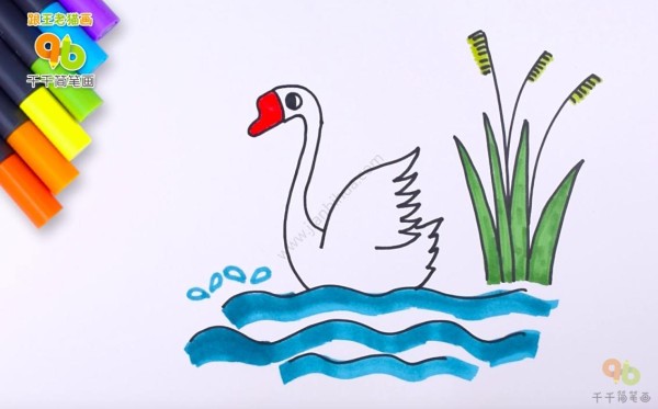 Childrens simple painting of Tang poetry Ode to the Goose