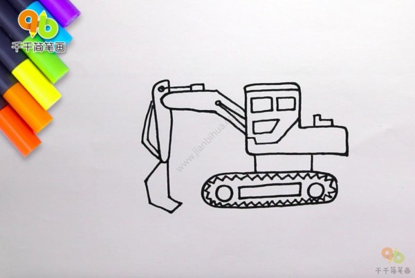 Simple drawing of excavator