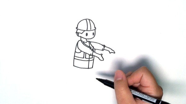 Construction worker simple strokes