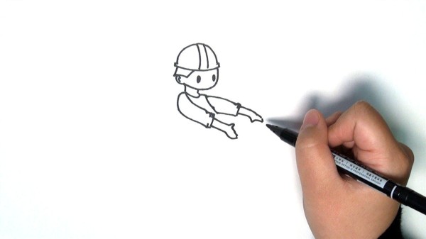 Construction worker simple strokes