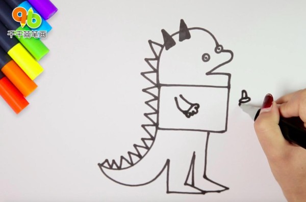 Simple strokes of little dinosaur