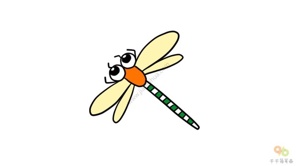 Dragonfly simple drawing, the insect with the most eyes in the world