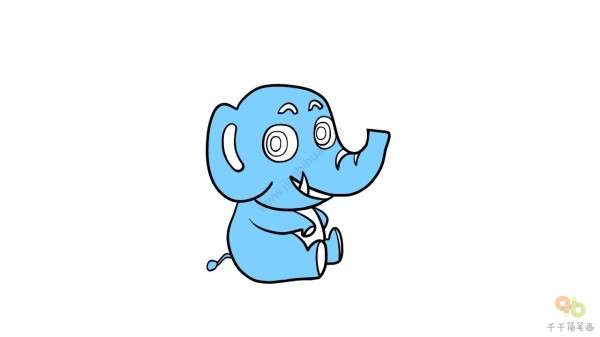 Draw an elephant with simple strokes, simple and easy to learn