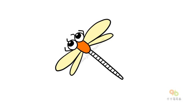 Dragonfly simple drawing, the insect with the most eyes in the world