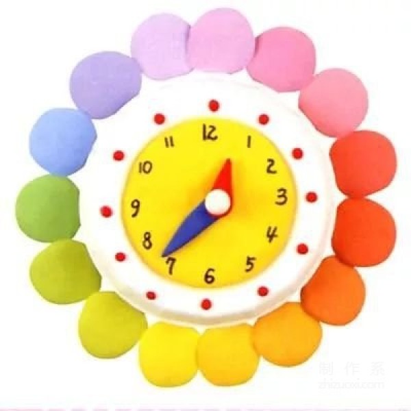 Clay handmade - colorful clock