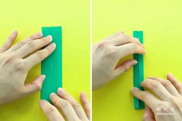 Simple origami for children: How to fold a cucumber (step-by-step illustration)