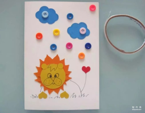 Lion Button Greeting Card Making