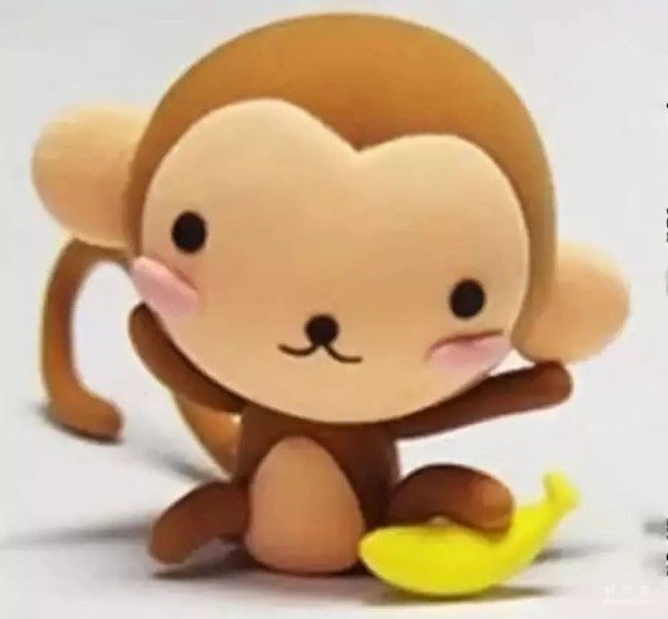 Chinese zodiac little monkey clay handmade