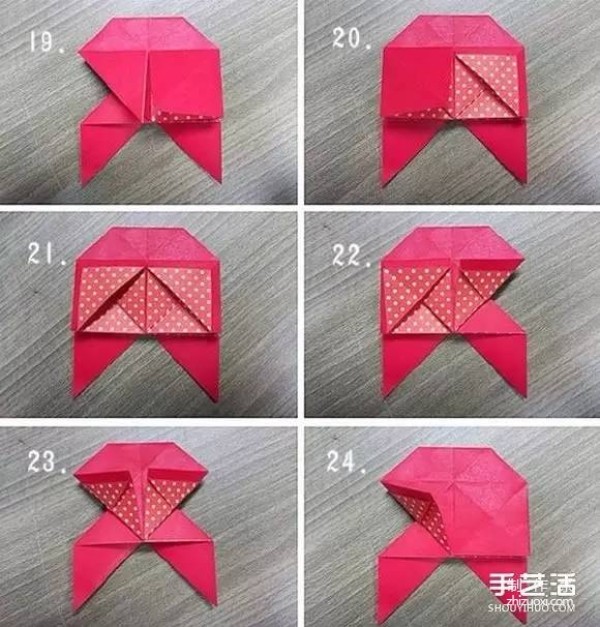 Illustration of steps for folding paper butterflies