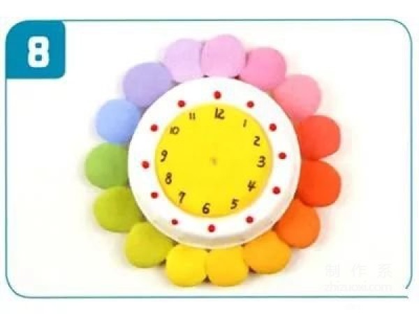 Clay handmade - colorful clock