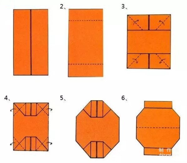 Illustrations of two simple methods for children to make origami lanterns