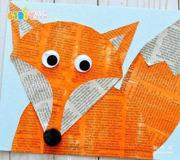 Scrap newspaper fox stickers