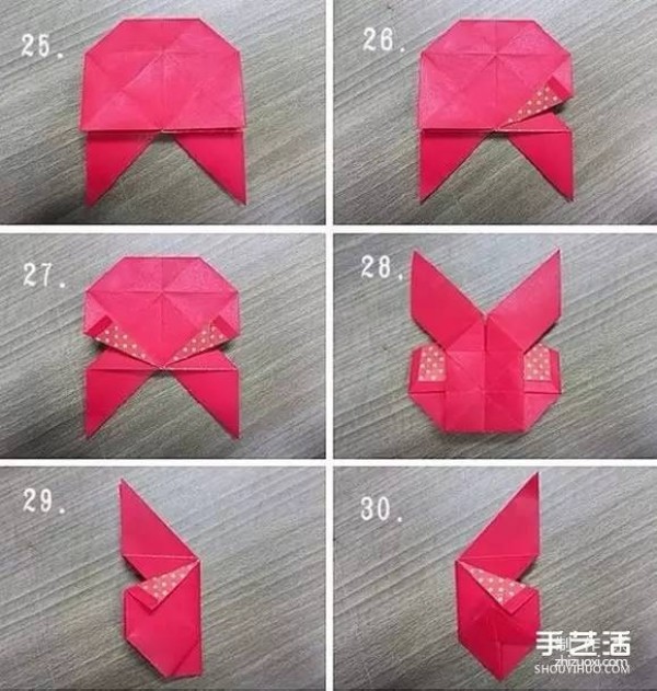 Illustration of steps for folding paper butterflies