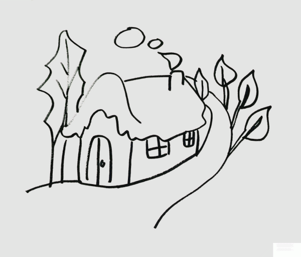 Learn to draw simple drawings, colorful houses