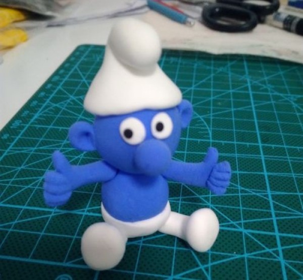 Illustrated tutorial for making Smurfs from ultra-light clay, simple DIY crafts for children