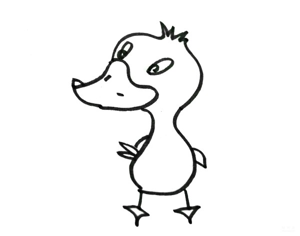 Illustration of how to draw a simple little duck Cute simple drawing method