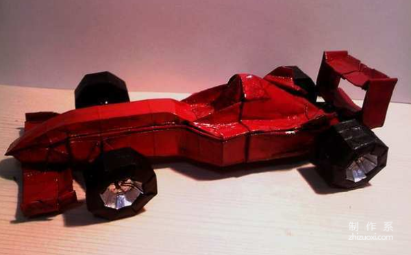 Paper art hand-made origami art, Aoki Ryos combination origami Ferrari F2001 hand-made origami drawing tutorial