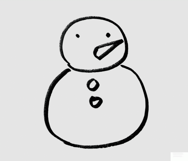 Childrens simple drawing method of snowman