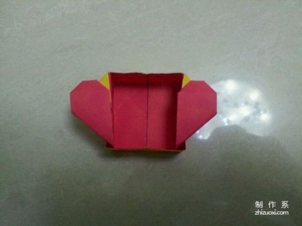 Origami tutorial illustration of love paper box