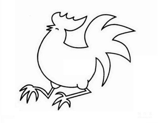 Learn to draw simple drawings, the big rooster crows