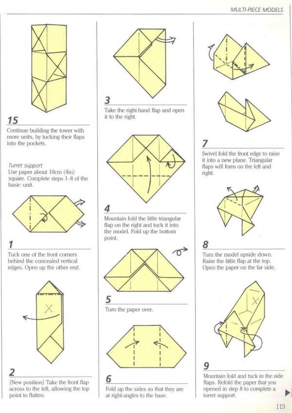 Paper art hand-making tutorial, creative combination origami Bluebeards Castle hand-made origami drawing tutorial