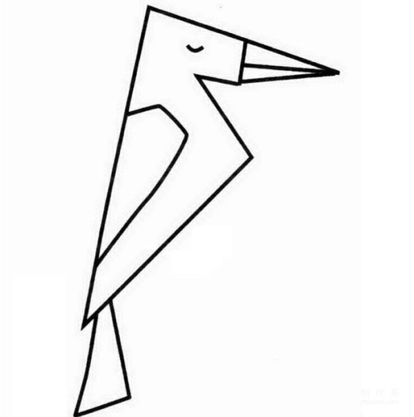 Learn to draw simple drawings, woodpeckers