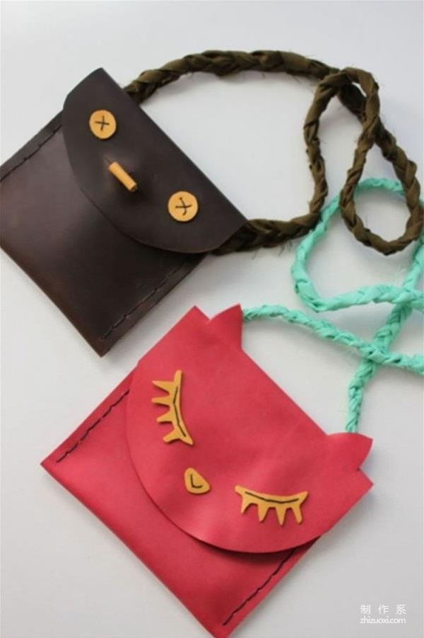 How to make two cute simple handmade leather shoulder bags for children