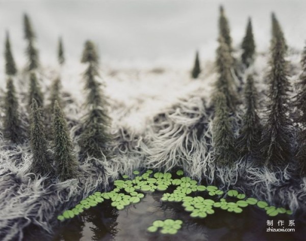 A miniature world created with artificial fur