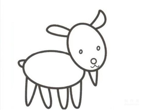 Learn to draw simple drawings, little goat