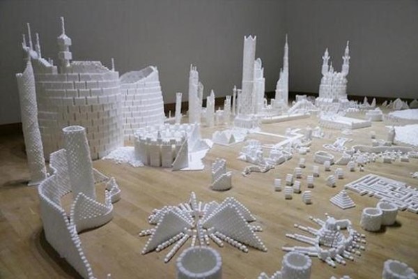 Thousands of people join forces to build a sweet sugar cube city