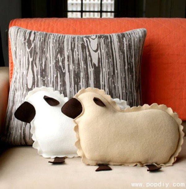 Fabric creative handmade DIY lamb pillow