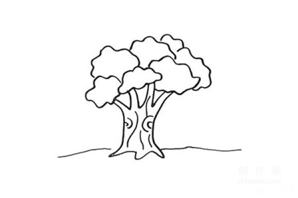 Learn to draw simple drawings, simple drawings of big trees