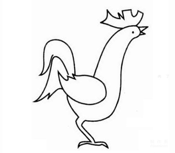 Learn to draw simple drawings, the big rooster crows