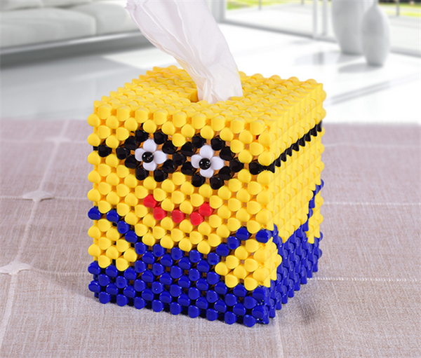 Handmade beaded lace cylinder small house minion car handmade beaded tissue box