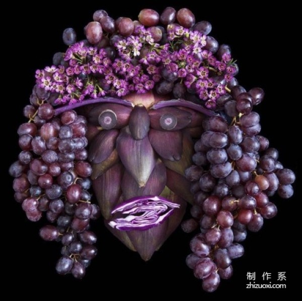 Fresh fruits and vegetables face art