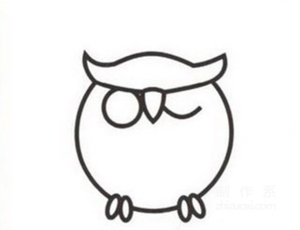 Learn to draw simple drawings, owl