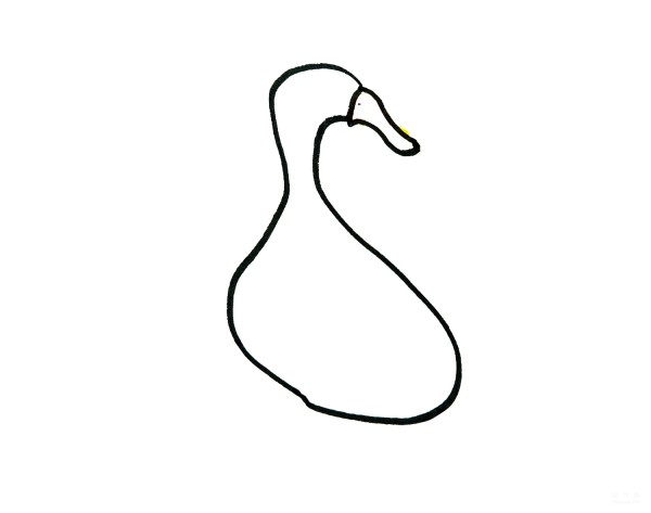 Learn to draw simple strokes, tutorial on how to draw a little duck