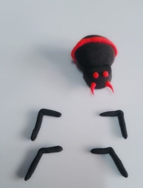 How to make ultra-light clay red-striped mutant spiders DIY handicrafts for primary school students