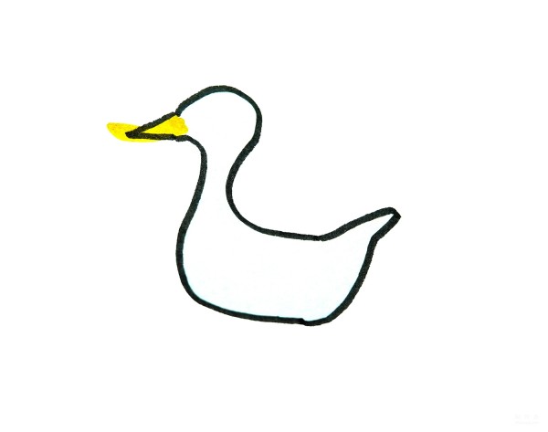 Learn to draw simple drawings, flat-billed ducks