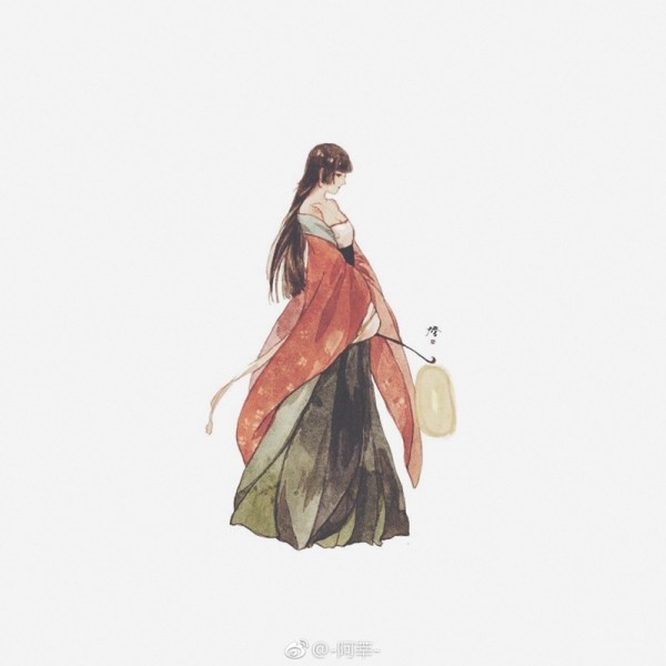 Super beautiful hand-drawn pictures of women in ancient costumes